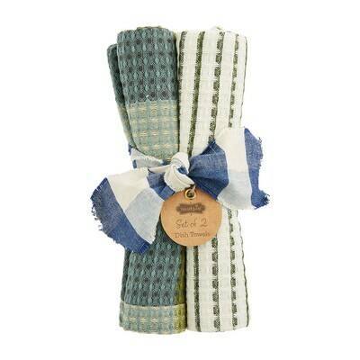 Green Rolled Waffle Towel Set #41500208G