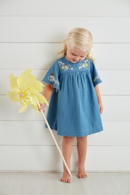 Embroidered Chambray Dress #15000092 Embroidered Chambray Dress #15000092