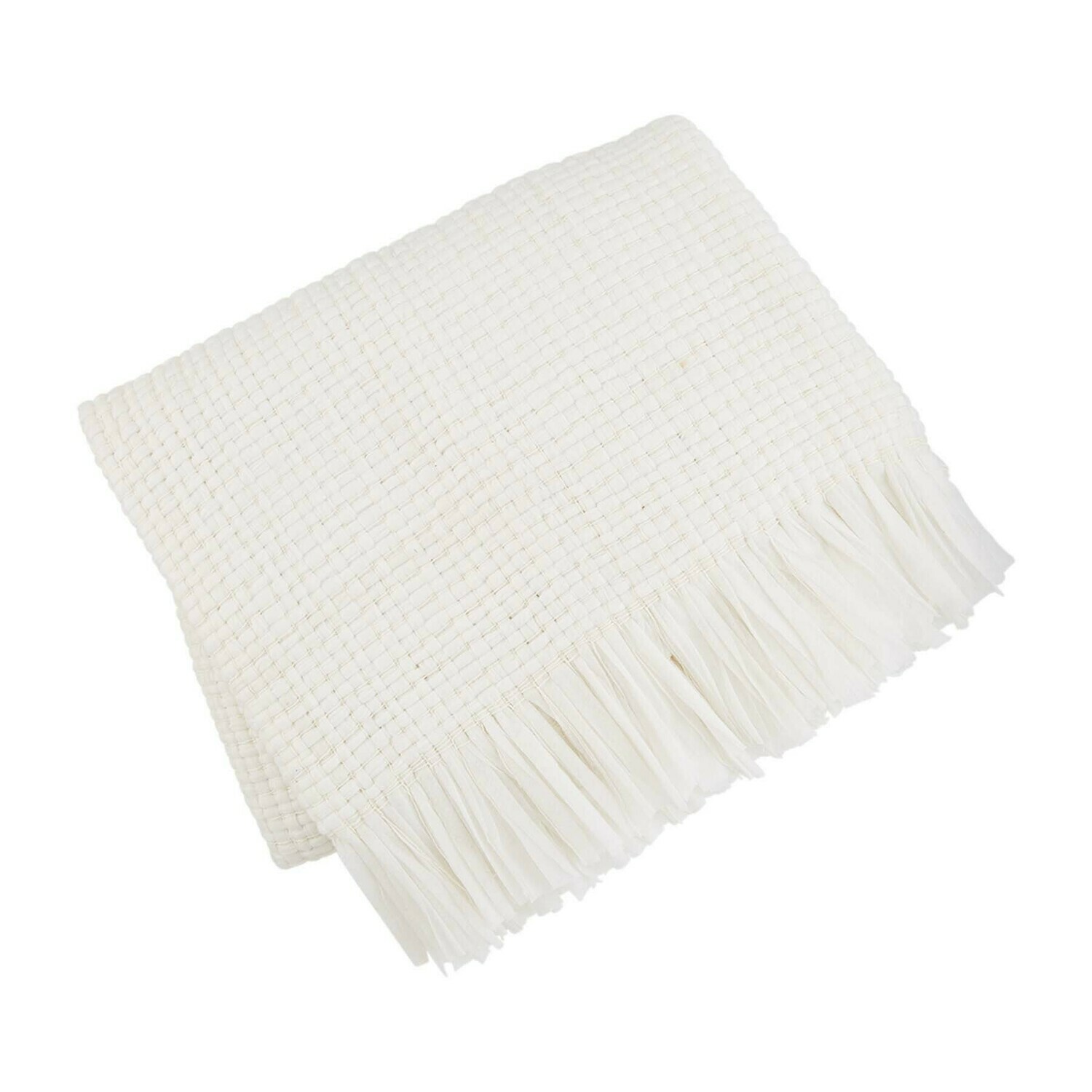 White Fringe Blanket #41000072W