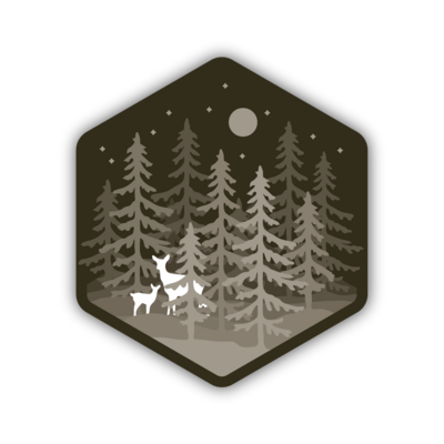 Deer In Forest Sticker #0873-LSTK