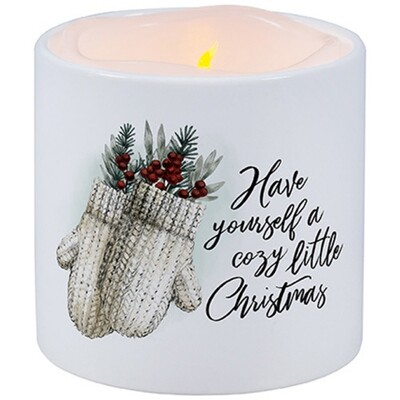 Cozy Little Christmas LED Candle W/Holder #70534