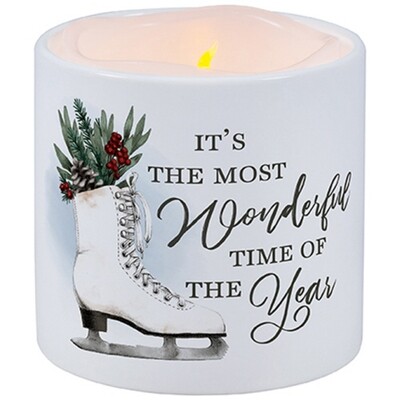 Wonderful Time Of The Year LED Candle W/Holder #70542