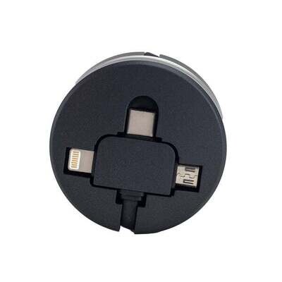Retractable 3 In 1 Charger - Black #30558