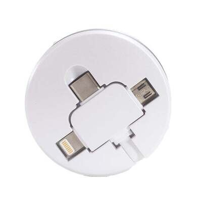 Retractable 3 In1 Charger - White #30558