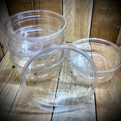8oz Lidded Round Plastic Containers