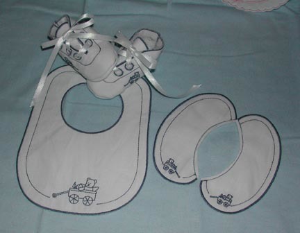 BRD Bibs, Booties &amp; Collars Bluework Bear