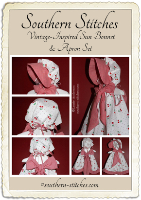 Vintage-Inspired Sunbonnet &amp; Apron Set w/BONUS Bloomers Set Sizes NB-5T
