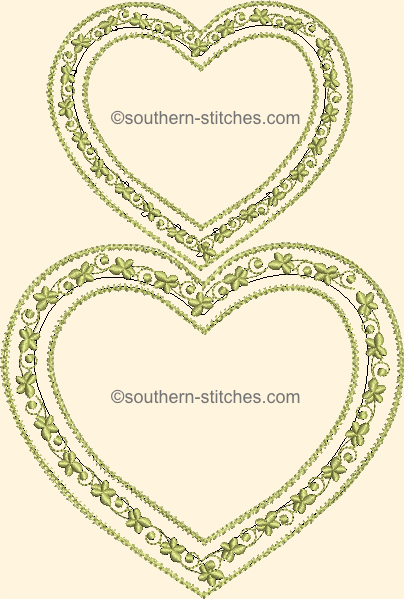 Lace Shaping in-the-hoop Hearts Large &amp; Small