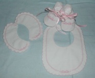 BRD Bibs, Booties &amp; Collars Shadow Work Bow Set