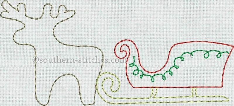 Christmas Sketch Reindeer Sleigh