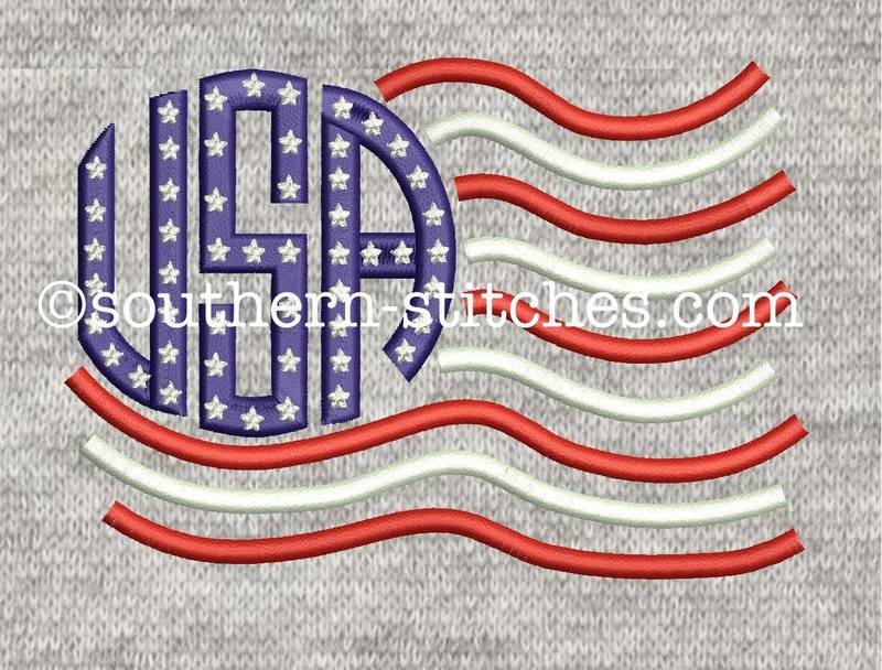 SS USA Flag Embroidery Design