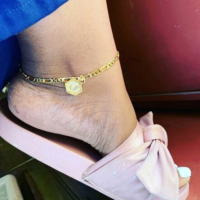 GOLDEN DAINTY A-Z INITIAL LETTER ANKLET