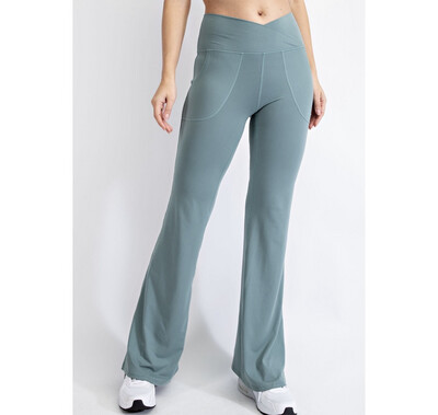 V  Waist Flared Yoga Pants 