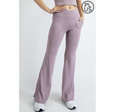 Plus V Waist Flared Yoga Pants