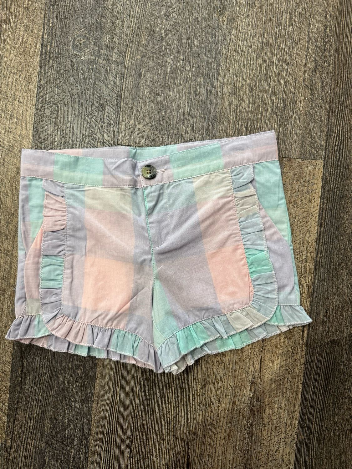 Plaid Ruffle Trim Shorts