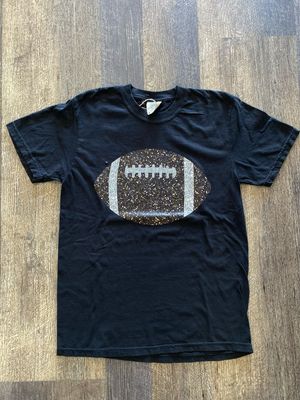 Black glitter football Tee