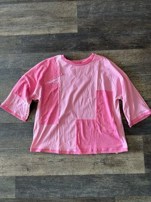 Pink oversized patchwork top