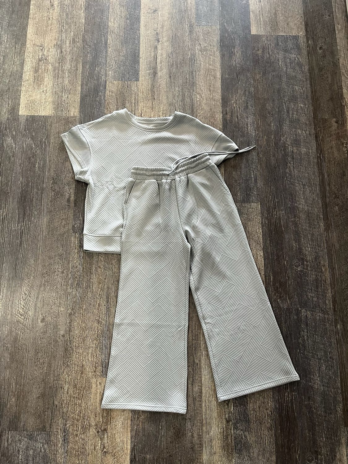 Textured Gray Pant Set
