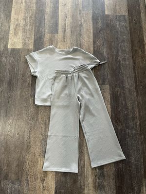 Textured Gray Pant Set
