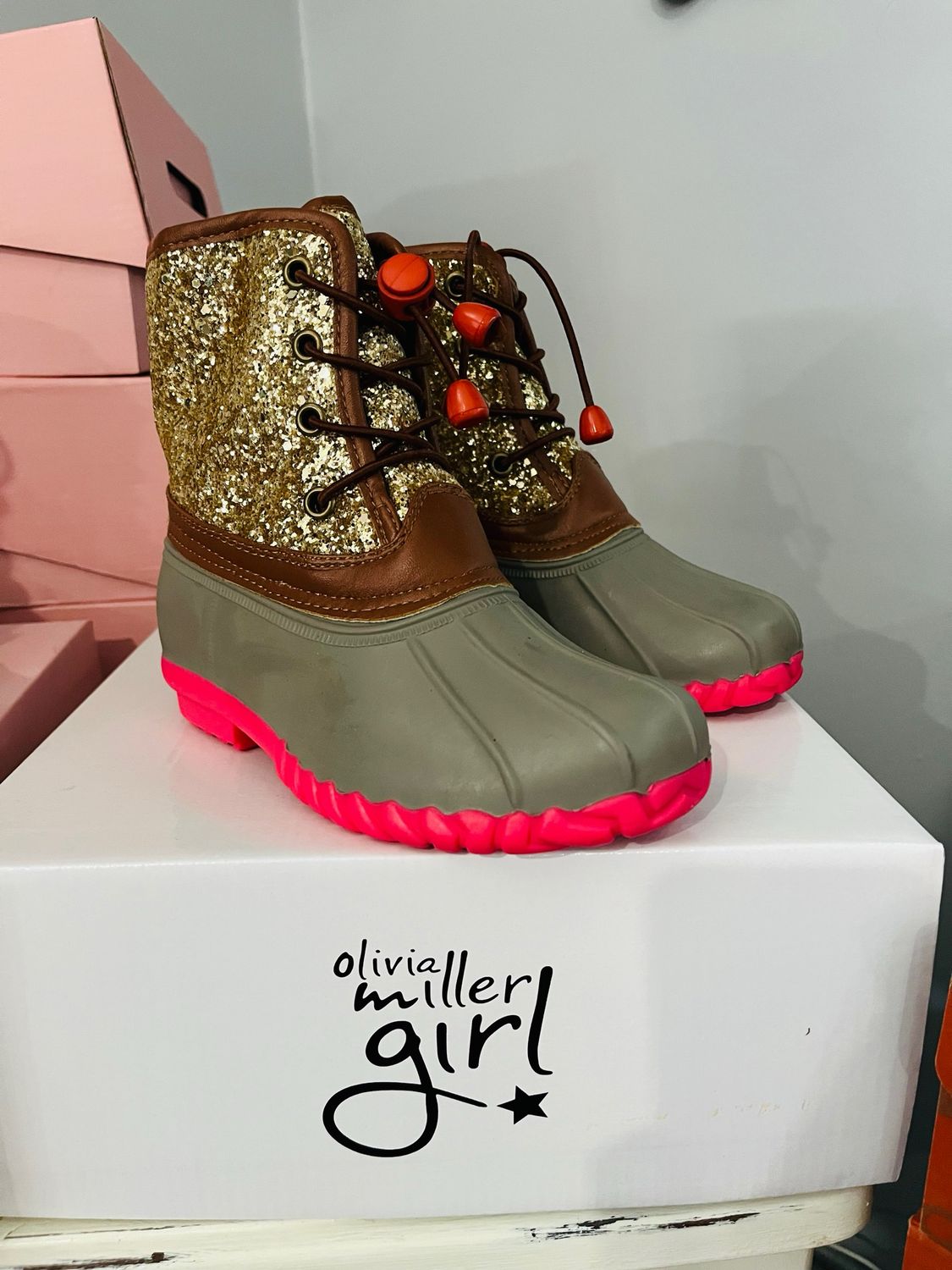 Girls Glitter Duck Boots
