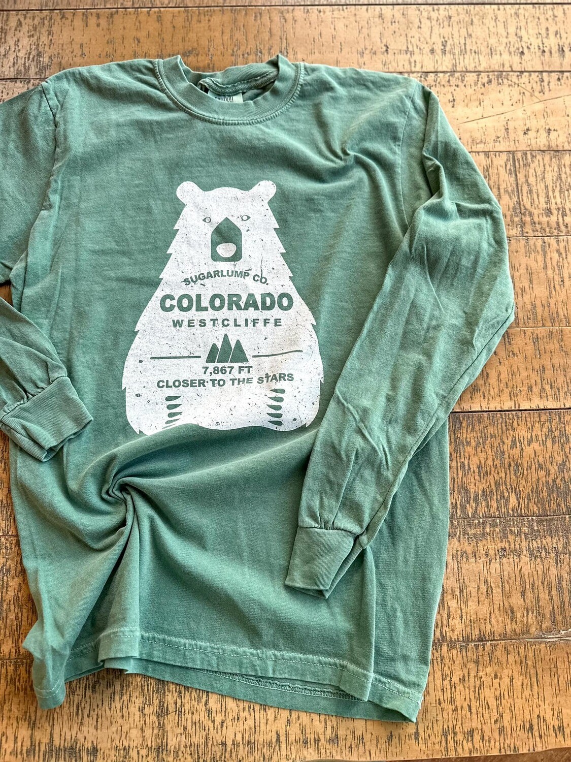 Green Long Sleeve Bear Shirt