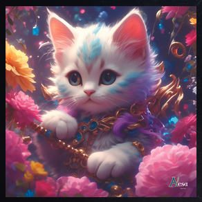 Chaton blanc "Petit roi"