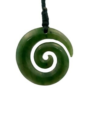 Moko Pounamu Koru NZ Genuine Kawakawa Greenstone -  Peketa