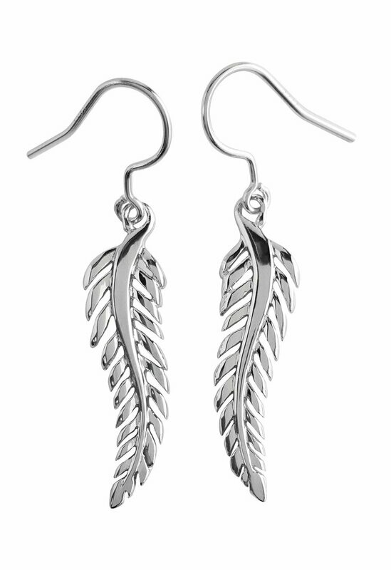 Sterling Silver Silver Fern Earrings - 7E3