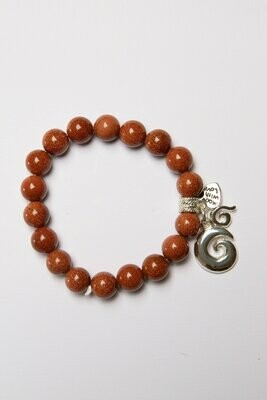 Aroha Made with Love Goldstone Koru bracelet  GSKOB1
