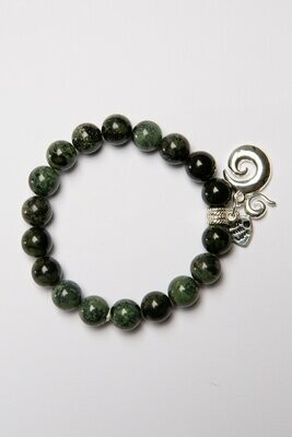 Aroha Made with Love Nephrite Jade Koru bracelet NKOB1