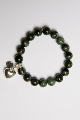 Aroha Made with Love Nephrite Jade Heart bracelet JHB1