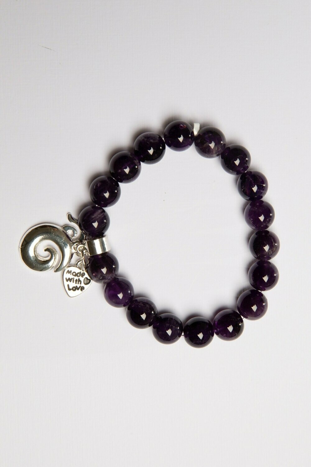 Aroha Made with Love Amethyst Koru bracelet  AKOB1