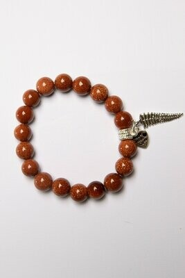 Aroha Made with Love Goldstone Fern bracelet  GSFB1