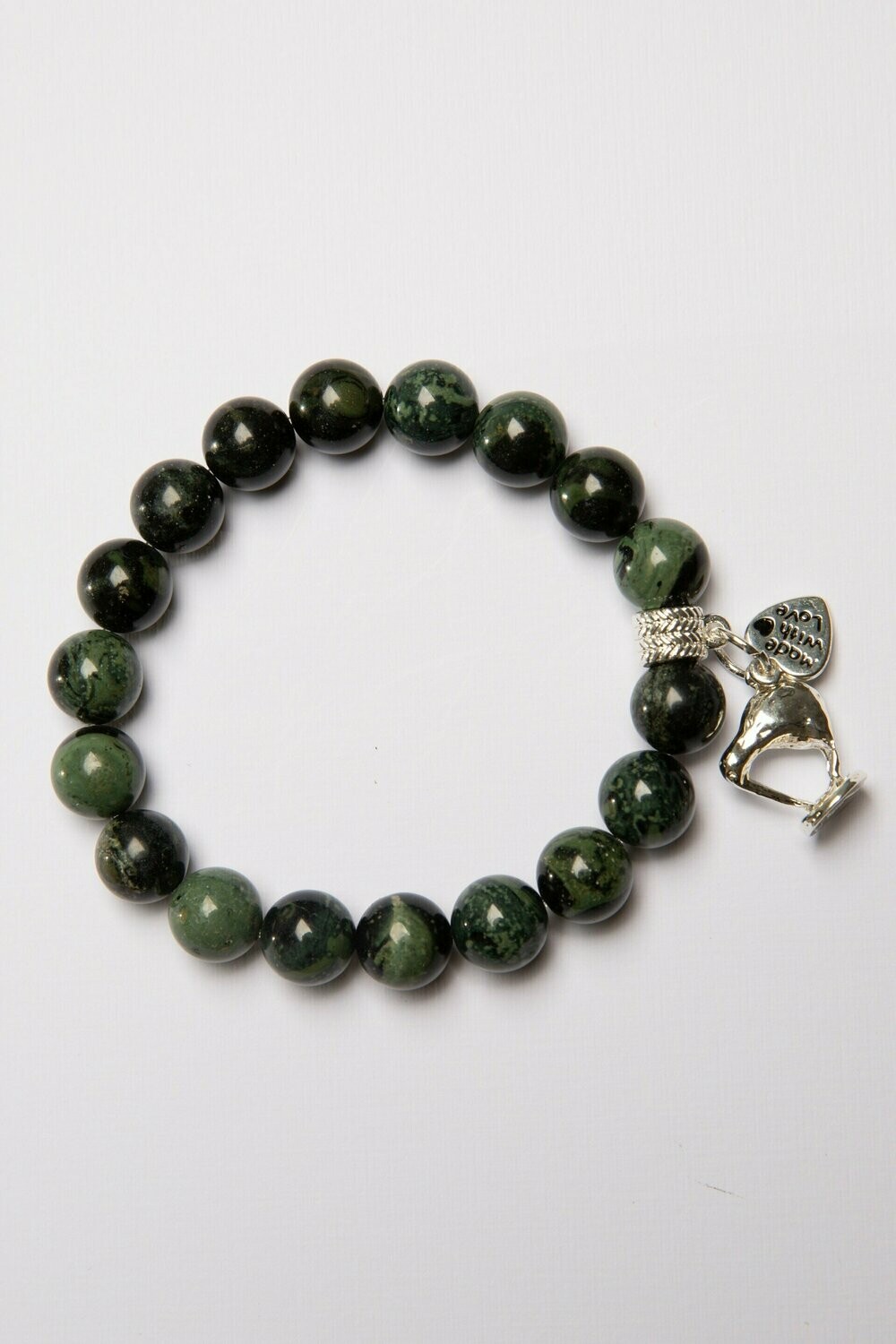 Aroha Made with Love Nephrite Jade Kiwi bracelet  NKB1