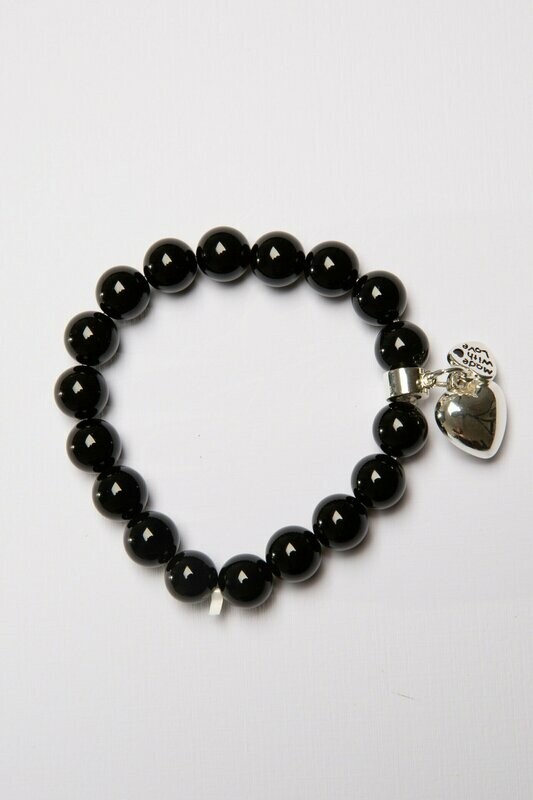 Aroha Made with Love Onyx Heart bracelet OHB1