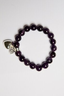 Aroha Made with Love Amethyst Heart bracelet  AHB1