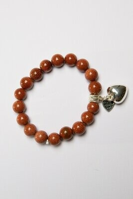 Aroha Made with Love Goldstone Heart bracelet  GSHB1