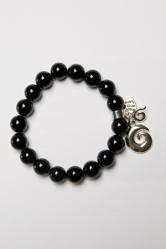Aroha Made with Love Onyx Koru bracelet OKOB1