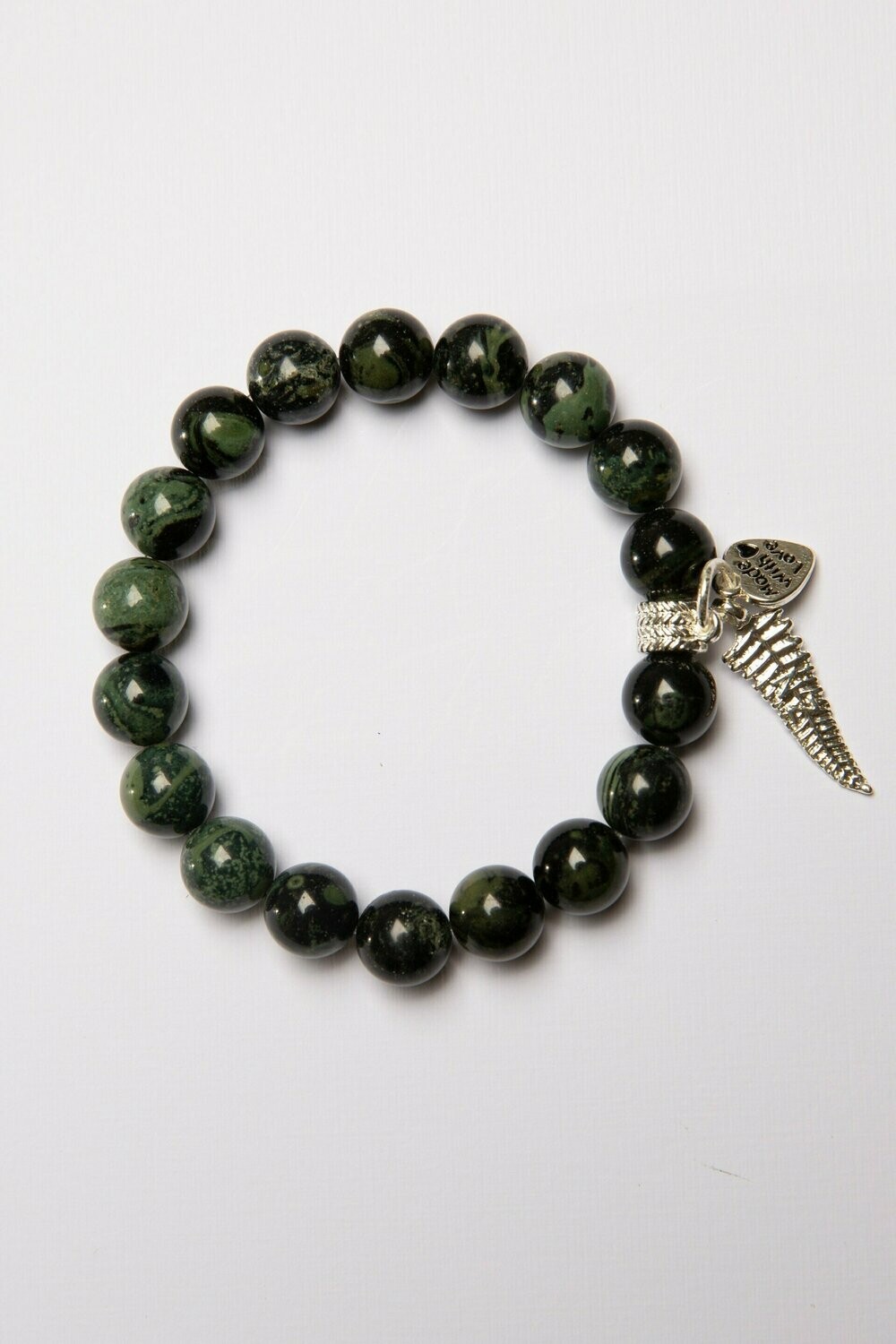 Aroha Made with Love Nephrite Jade Fern bracelet NFB1