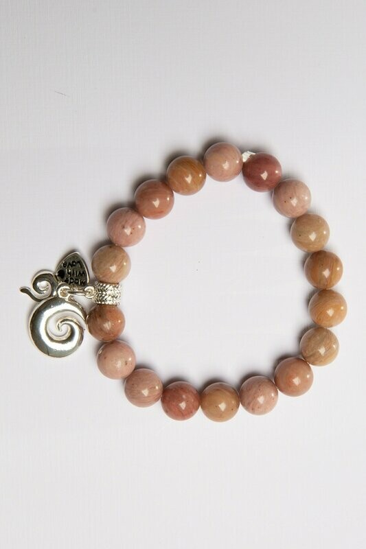 Aroha Made with Love Rhodonite Koru bracelet RKOB1