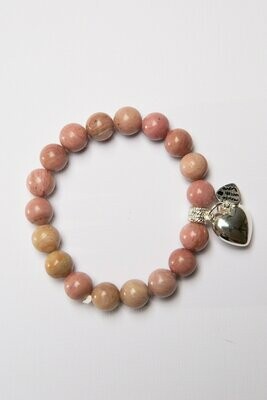 Aroha Made with Love Rhodonite Heart bracelet RHB1