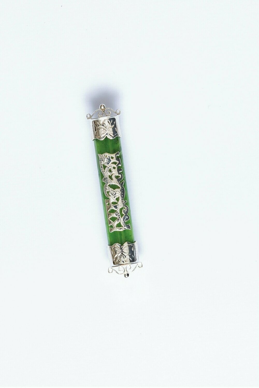 Moko Pounamu Kia Ora Brooch Greenstone and Sterling Silver  - AMB5S
