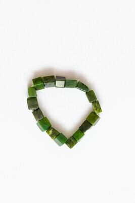 Nephrite Jade Square Bead Bracelet BBS