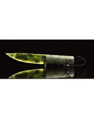 Moko Pounamu Knife Genuine NZ Kawakawa Greenstone 02090