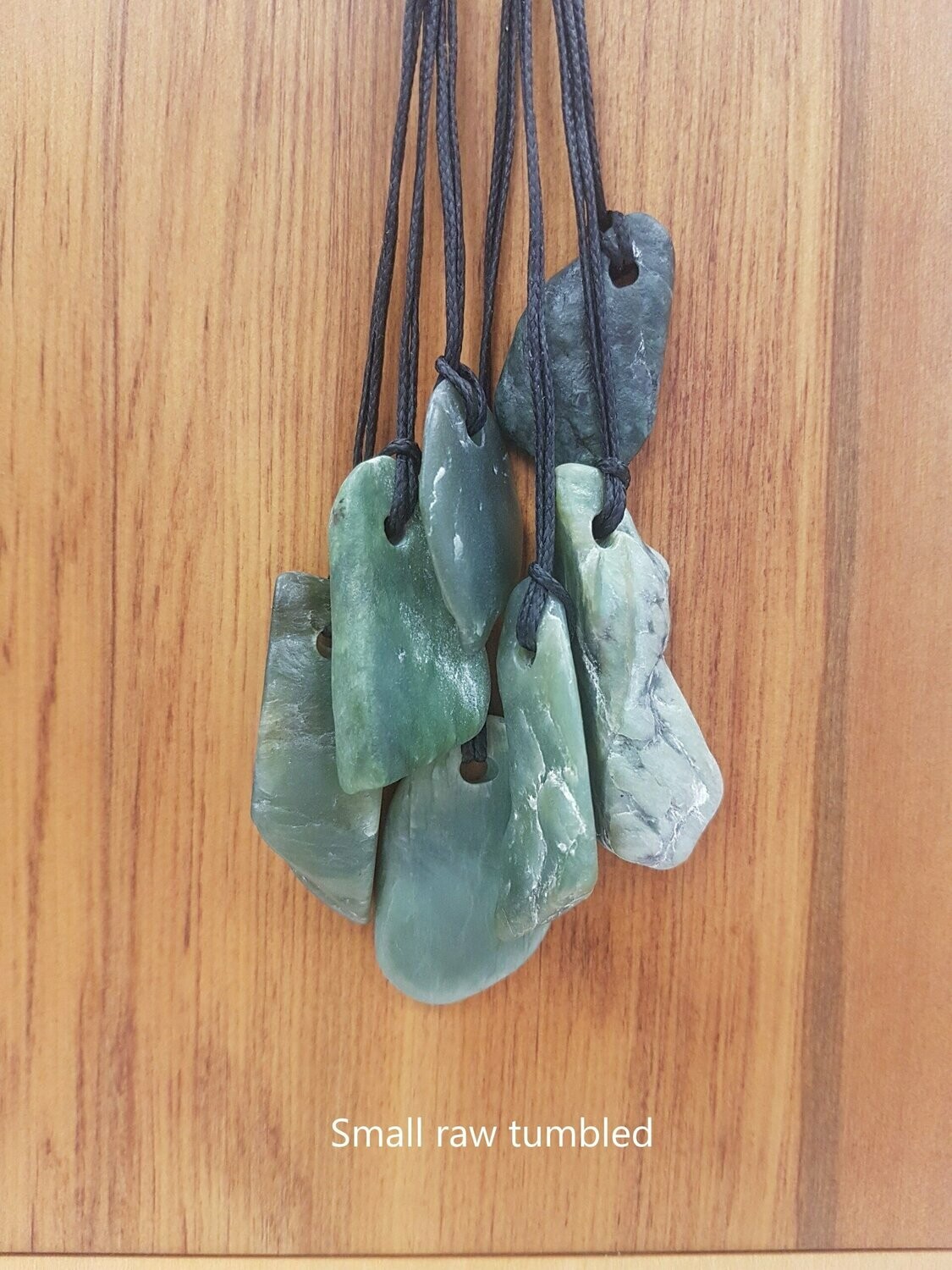 Moko Pounamu NZ Genuine Greenstone Tumbled pendant - Small