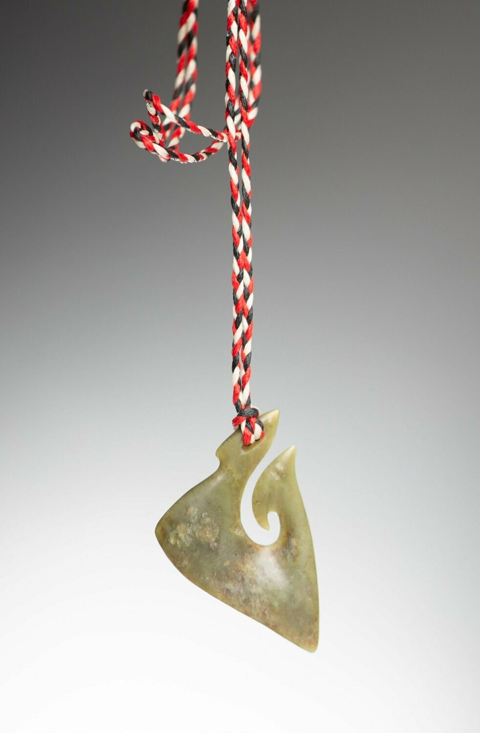 Moko Pounamu Hook (Hei Matau) NZ Genuine Inanga Greenstone - Matai - SALE