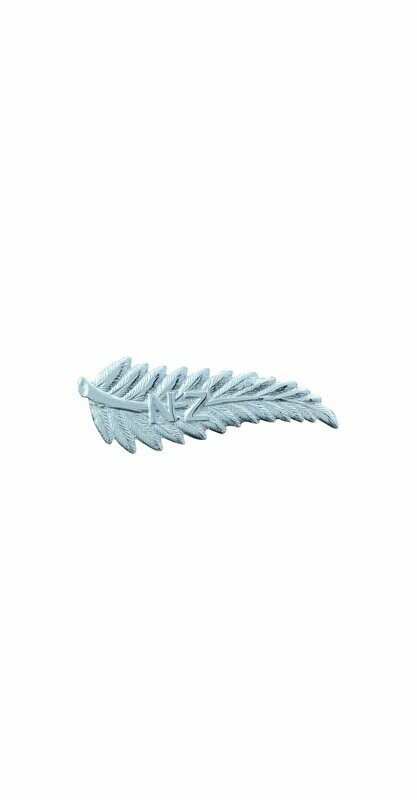 Moko Pounamu, Sterling Silver Fern NZ Brooch - B22S