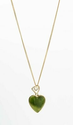 Greenstone & 9ct Gold Heart Pendant