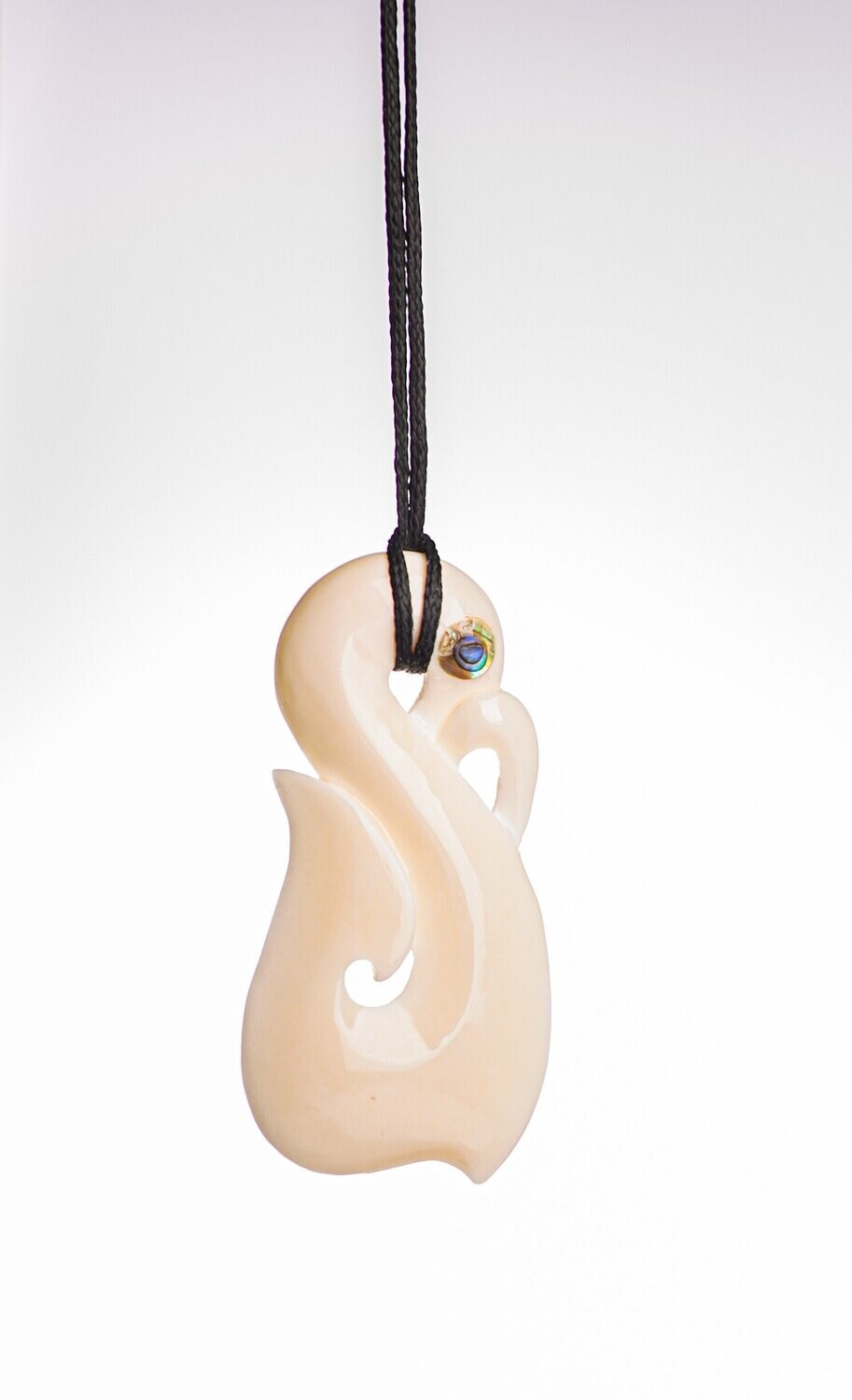 Moko Pounamu Bone Carving Manaia - AB12