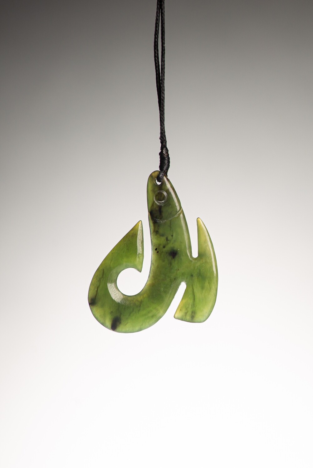 Moko Pounamu Contemporary Hei Matau NZ Genuine Kawakawa Greenstone - Ketetahi Springs - SALE